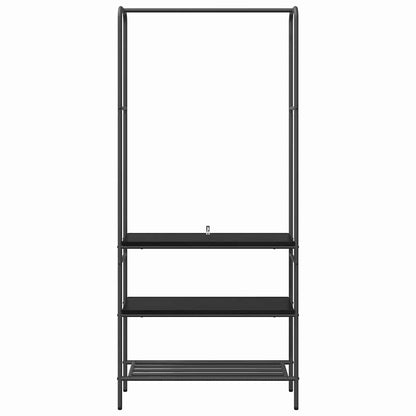 vidaXL Clothes Rack Black Oak 77 x 30 x 171 cm Engineered Wood 5