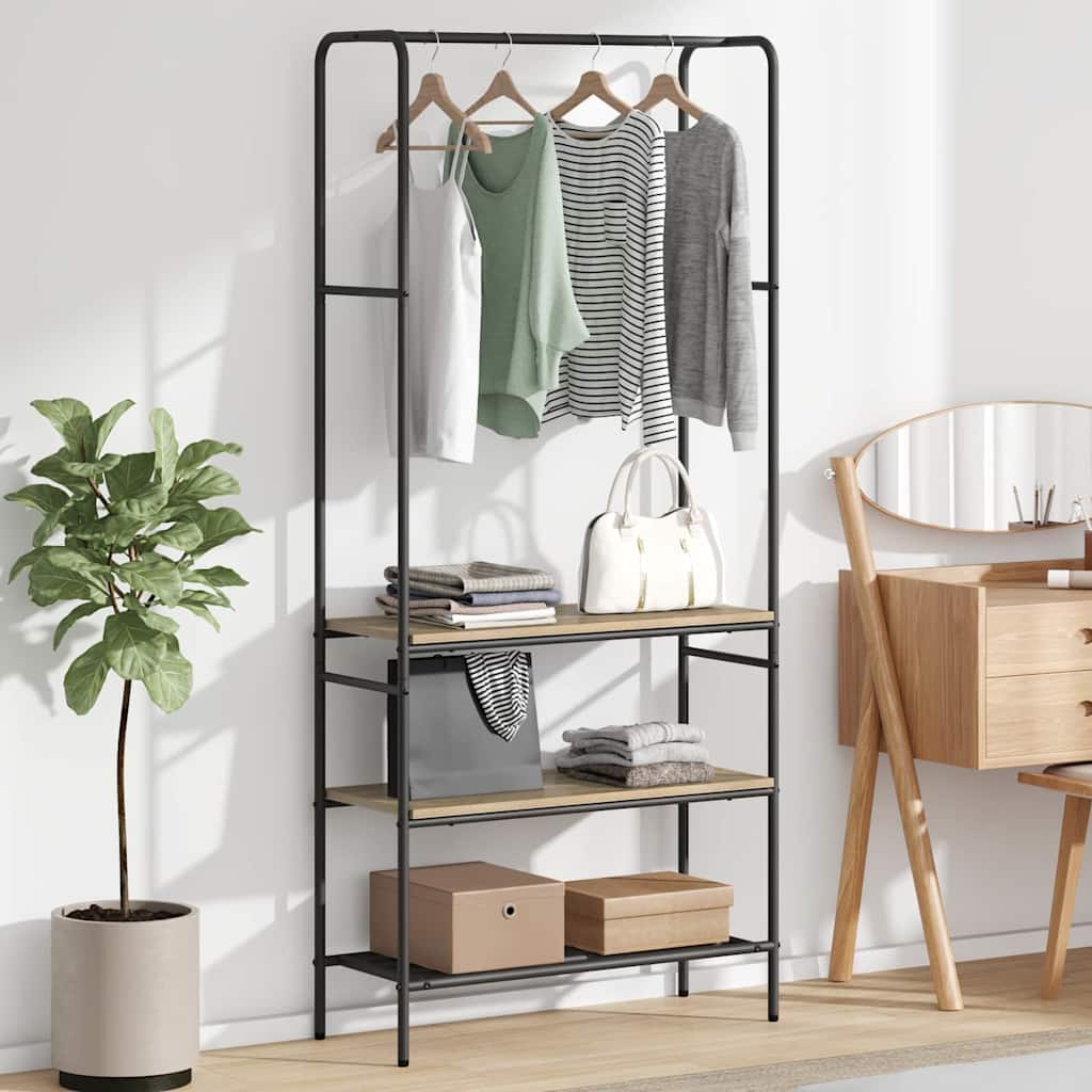 vidaXL Clothes Rack Sonoma Oak 77 x 30 x 171 cm Engineered Wood 1