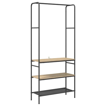vidaXL Clothes Rack Sonoma Oak 77 x 30 x 171 cm Engineered Wood 2