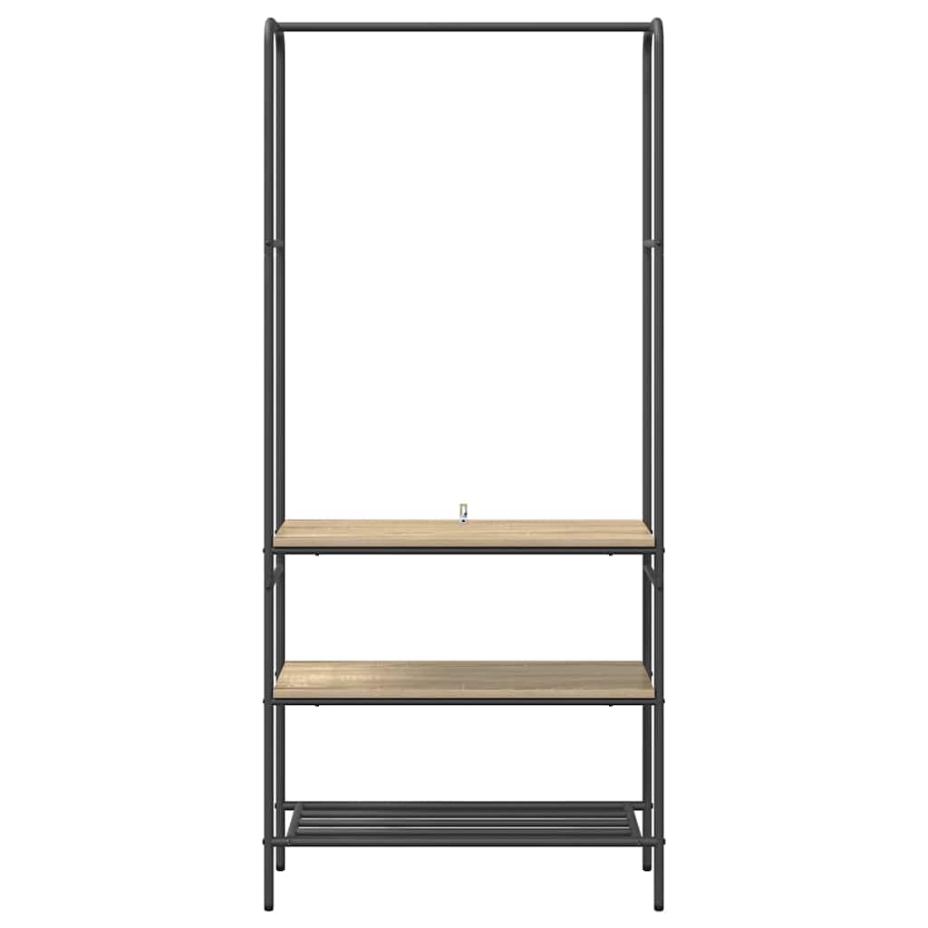 vidaXL Clothes Rack Sonoma Oak 77 x 30 x 171 cm Engineered Wood 5