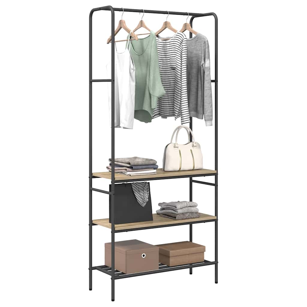 vidaXL Clothes Rack Sonoma Oak 77 x 30 x 171 cm Engineered Wood 3