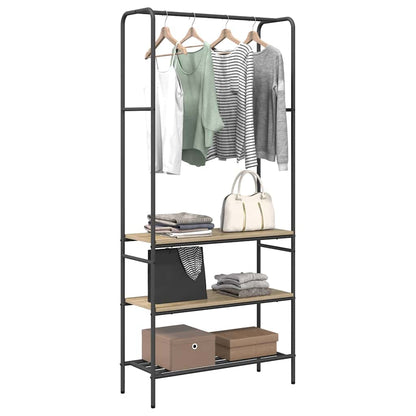 vidaXL Clothes Rack Sonoma Oak 77 x 30 x 171 cm Engineered Wood 3