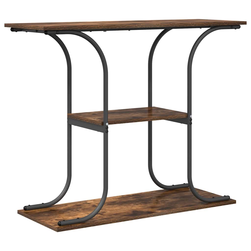 vidaXL Console Table Smoked Oak 101 x 35 x 80.5 cm Engineered Wood 2