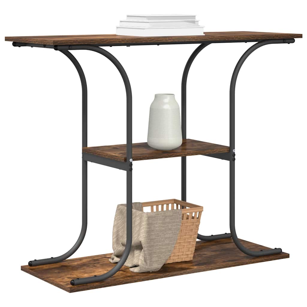 vidaXL Console Table Smoked Oak 101 x 35 x 80.5 cm Engineered Wood 3