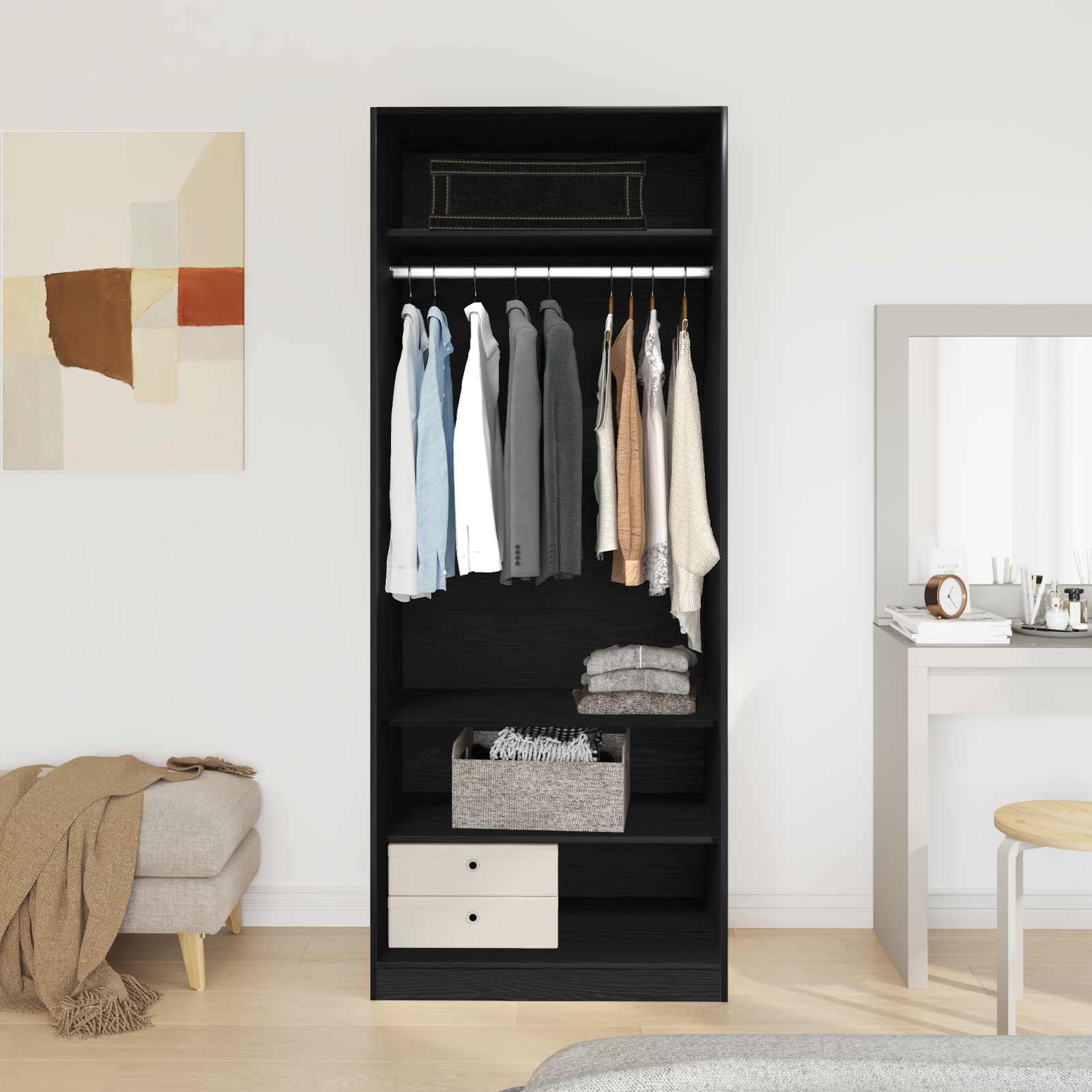 vidaXL Wardrobe Artisan Oak 80 x 50 x 200 cm Engineered Wood 4