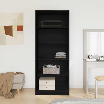 vidaXL Wardrobe Black Oak 80 x 50 x 200 cm Engineered Wood 4