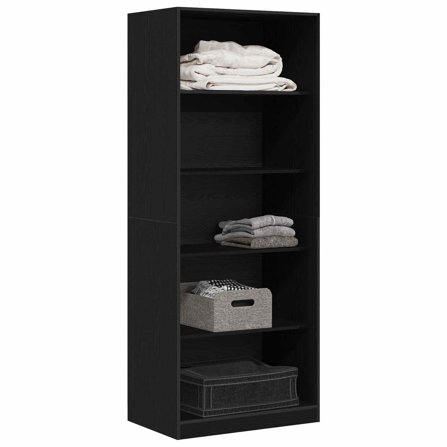 vidaXL Wardrobe Black Oak 80 x 50 x 200 cm Engineered Wood 3