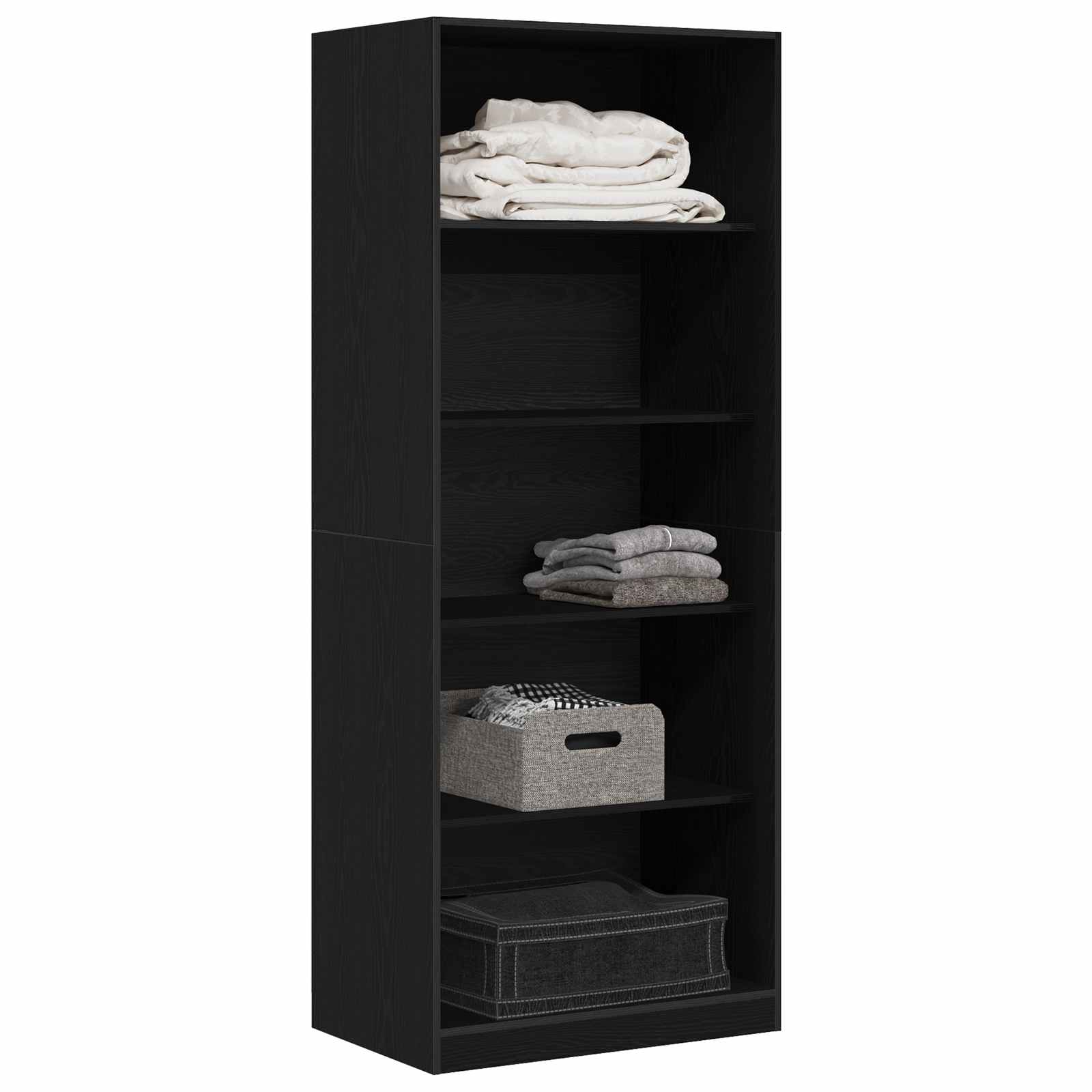 vidaXL Wardrobe Black Oak 80 x 50 x 200 cm Engineered Wood 3