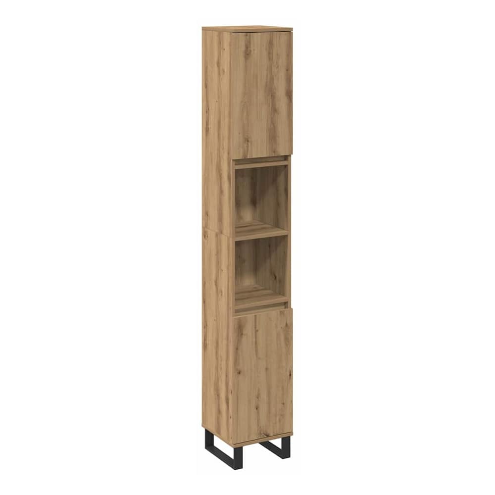 3 Piece Bathroom Furniture Set Engineered Wood Artisan oak