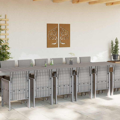 Garden Dining Set with Cushions 17 pcs PP Light grey Taupe 14-seater