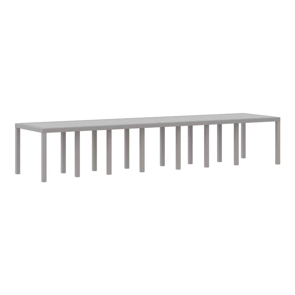 Garden Dining Set with Cushions 17 pcs PP Light grey Taupe 14-seater