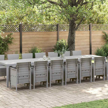 Garden Dining Set with Cushions 17 pcs PP Light grey Light grey 14-seater