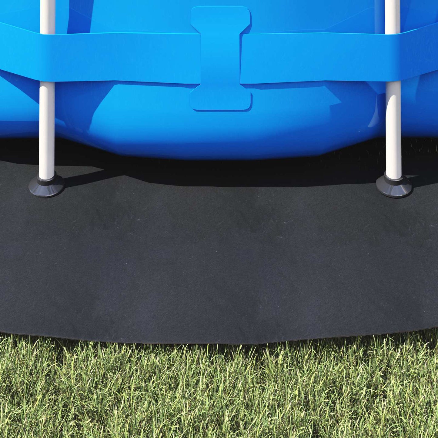 vidaXL Pool Ground Sheet Ø 366 cm (2 mm) Round Non-woven Fabric Black 4