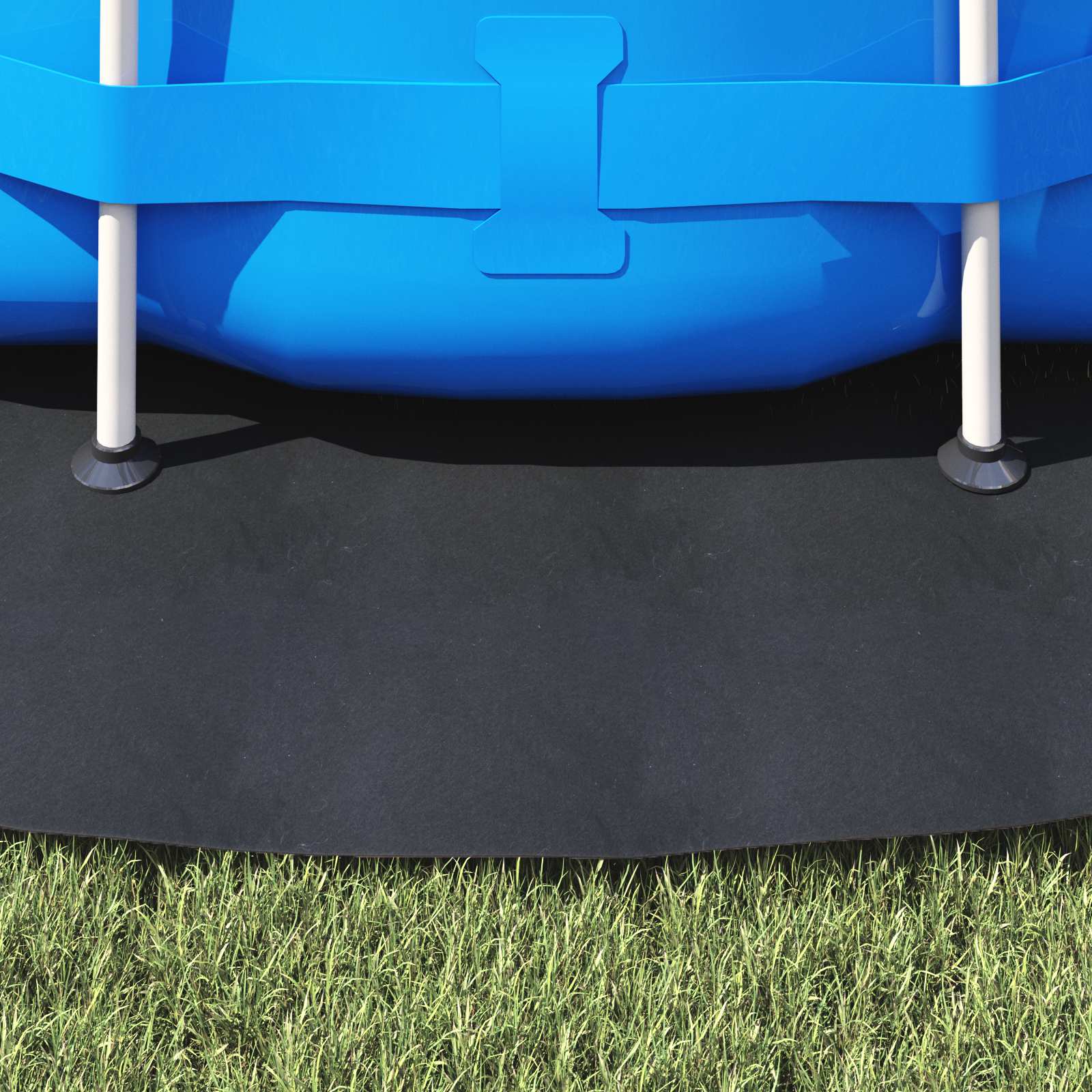 vidaXL Pool Ground Sheet Ø 366 cm (2 mm) Round Non-woven Fabric Black 4