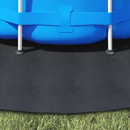vidaXL Pool Ground Sheet Ø 396 cm (2 mm) Round Non-woven Fabric Black 4