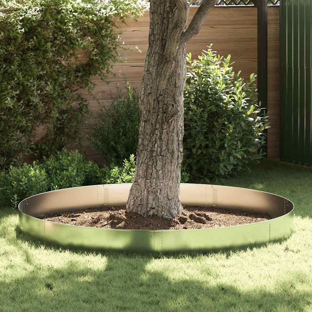 vidaXL Lawn Edgings 10 pcs 100 x 25 x 0.07 cm Galvanised Steel Silver 1