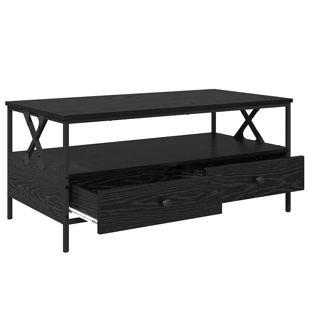 vidaXL Coffee Table Black oak 100 x 51 x 45 cm Engineered wood 5