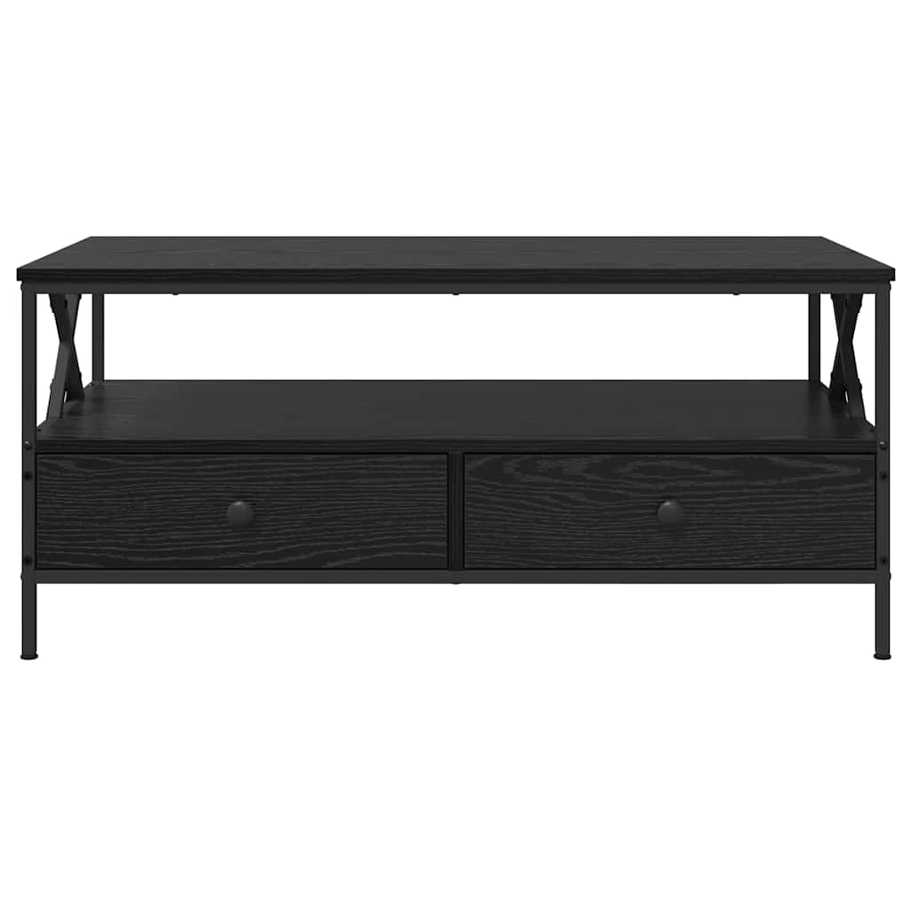 vidaXL Coffee Table Black oak 100 x 51 x 45 cm Engineered wood 6