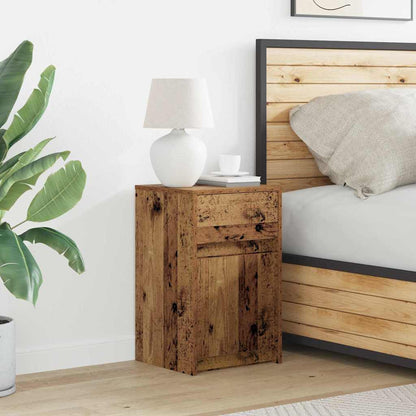vidaXL LED Bedside Cabinet Old wood 38 x 34 x 61 cm Engineered wood 1