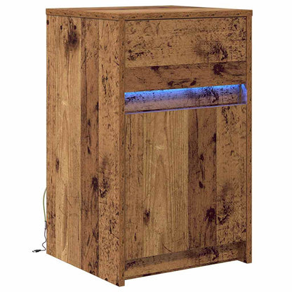 vidaXL LED Bedside Cabinet Old wood 38 x 34 x 61 cm Engineered wood 2