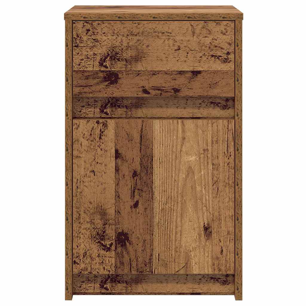 vidaXL LED Bedside Cabinet Old wood 38 x 34 x 61 cm Engineered wood 6