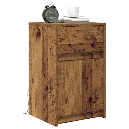 vidaXL LED Bedside Cabinet Old wood 38 x 34 x 61 cm Engineered wood 3