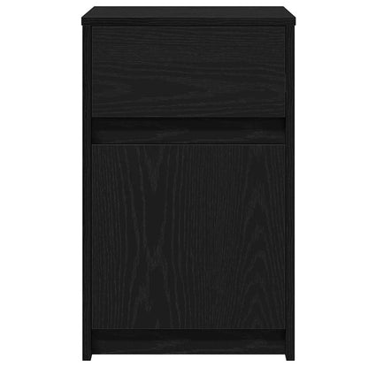 vidaXL LED Bedside Cabinet Black oak 38 x 34 x 61 cm Engineered wood 6