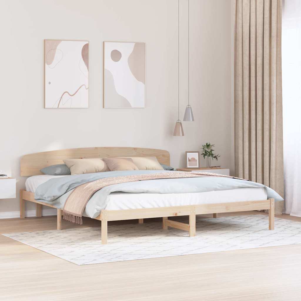 Bed Frame Headboard Solid Pine Wood Length Natural