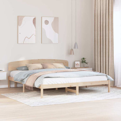 Bed Frame Headboard Solid Pine Wood Length Natural