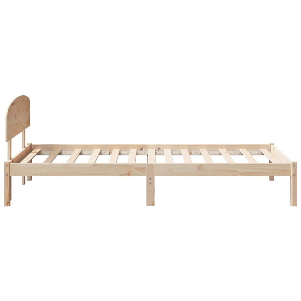 vidaXL Bed Frame with Headboard Natural 90 x 190 cm Solid Pine Wood 6