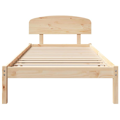 vidaXL Bed Frame with Headboard Natural 75 x 190 cm Solid Pine Wood 5