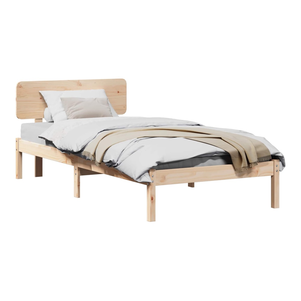Bed Frame Headboard Solid Pine Wood Length Natural