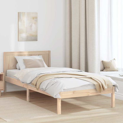 vidaXL Bed Frame Brown 75 x 190 cm Solid Pine wood 1