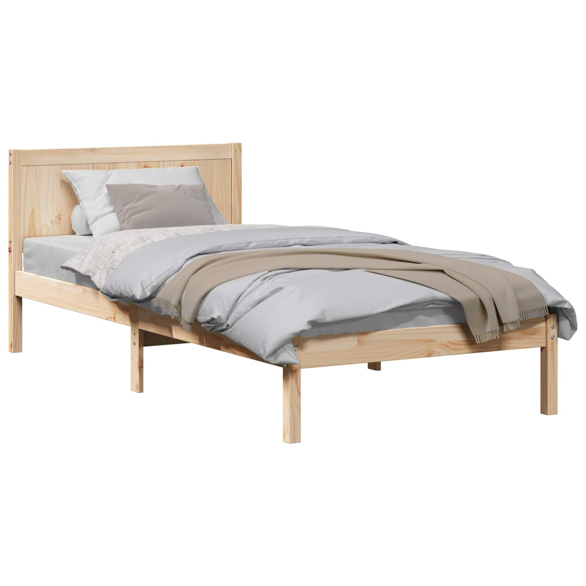 vidaXL Bed Frame Brown 75 x 190 cm Solid Pine wood 2