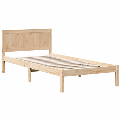 vidaXL Bed Frame Brown 75 x 190 cm Solid Pine wood 4