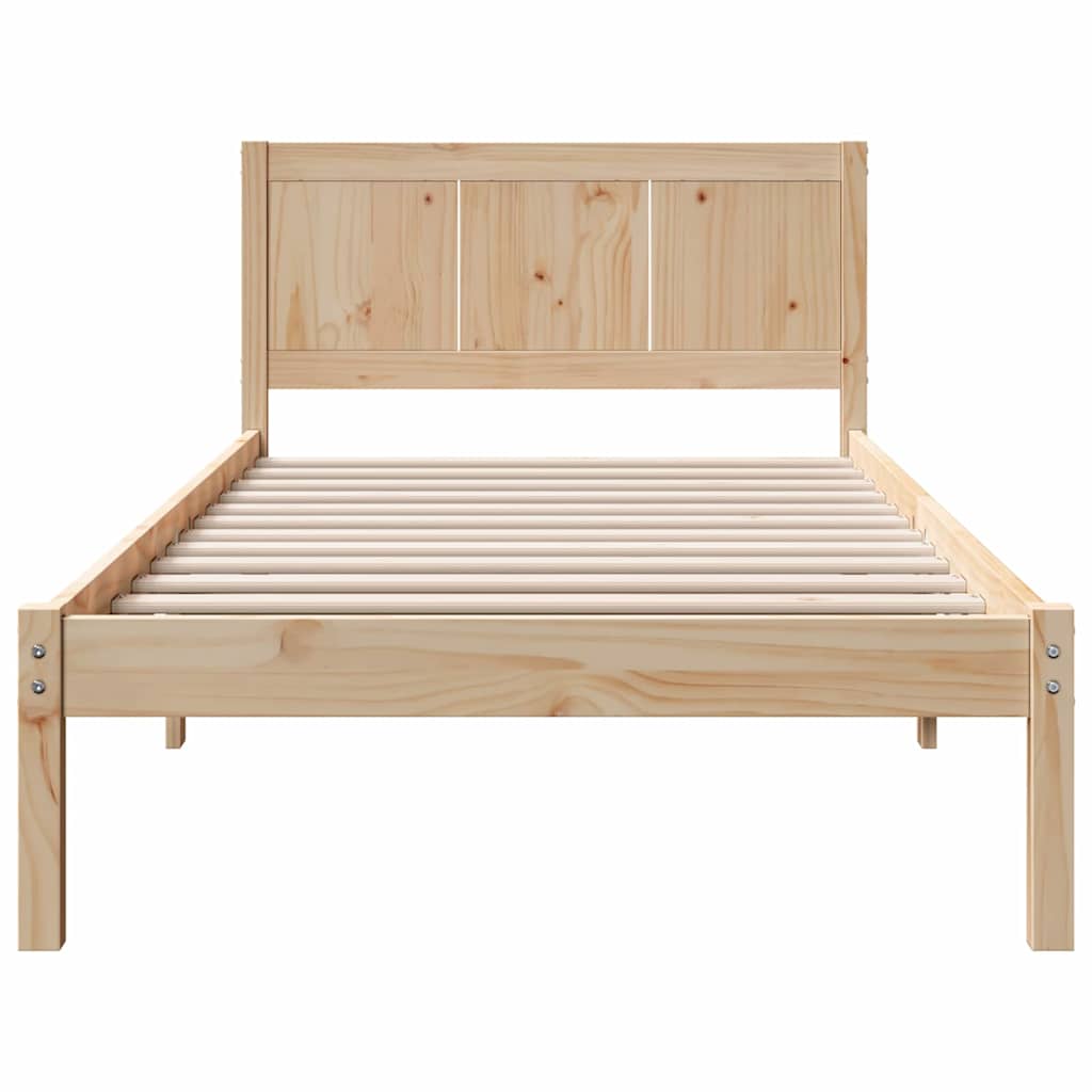 vidaXL Bed Frame Brown 75 x 190 cm Solid Pine wood 5