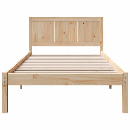vidaXL Bed Frame Brown 75 x 190 cm Solid Pine wood 5