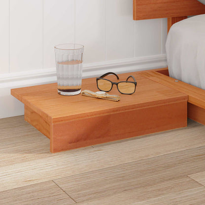 Bed Frame Brown Wood Length 200 cm Wax Brown 120 cm