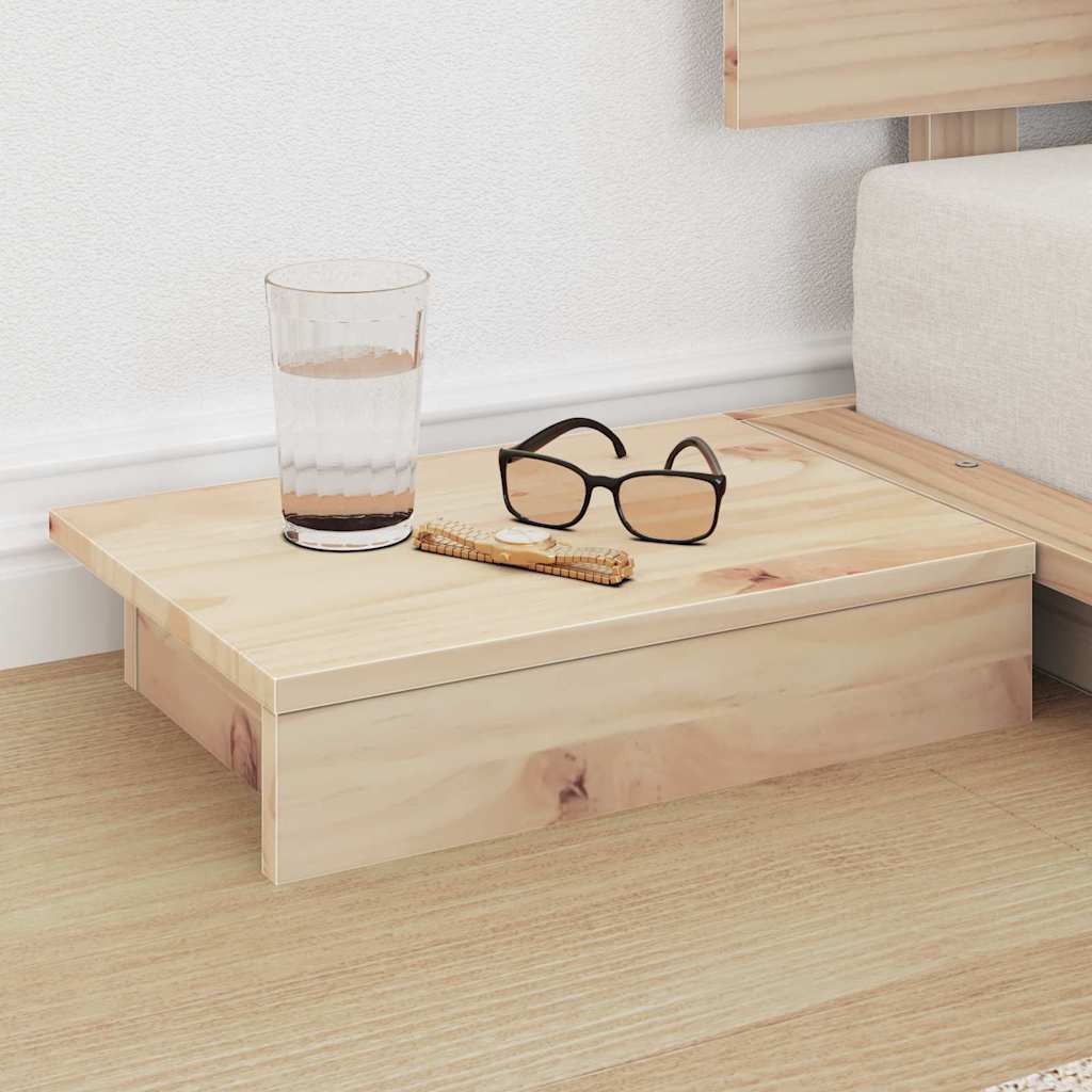 Bed Frame Brown Wood Length 200 cm Natural 90 cm