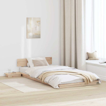 Bed Frame Brown Wood Length Natural