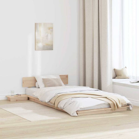 Bed Frame Brown Wood Length Natural