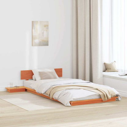 Bed Frame Brown Wood Length Wax