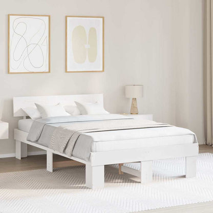 vidaXL Bed Frame with Headboard Solid Pine Wood Length 190 cm