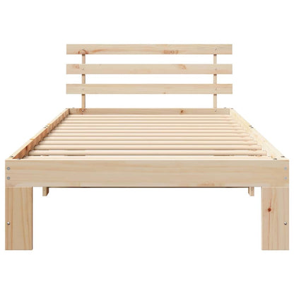 vidaXL Bed Frame with Headboard Natural 75 x 190 cm Solid Pine Wood 5