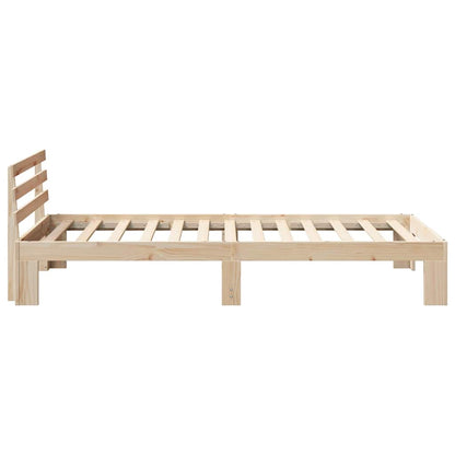 vidaXL Bed Frame with Headboard Natural 75 x 190 cm Solid Pine Wood 6