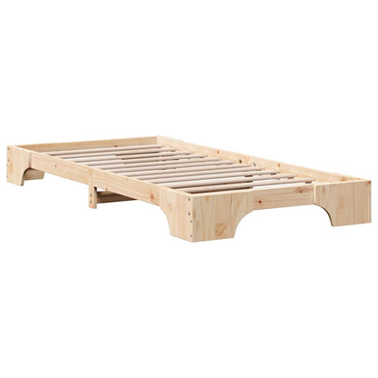 vidaXL Bed Frame Natural 75 x 190 cm Solid Pine Wood 4