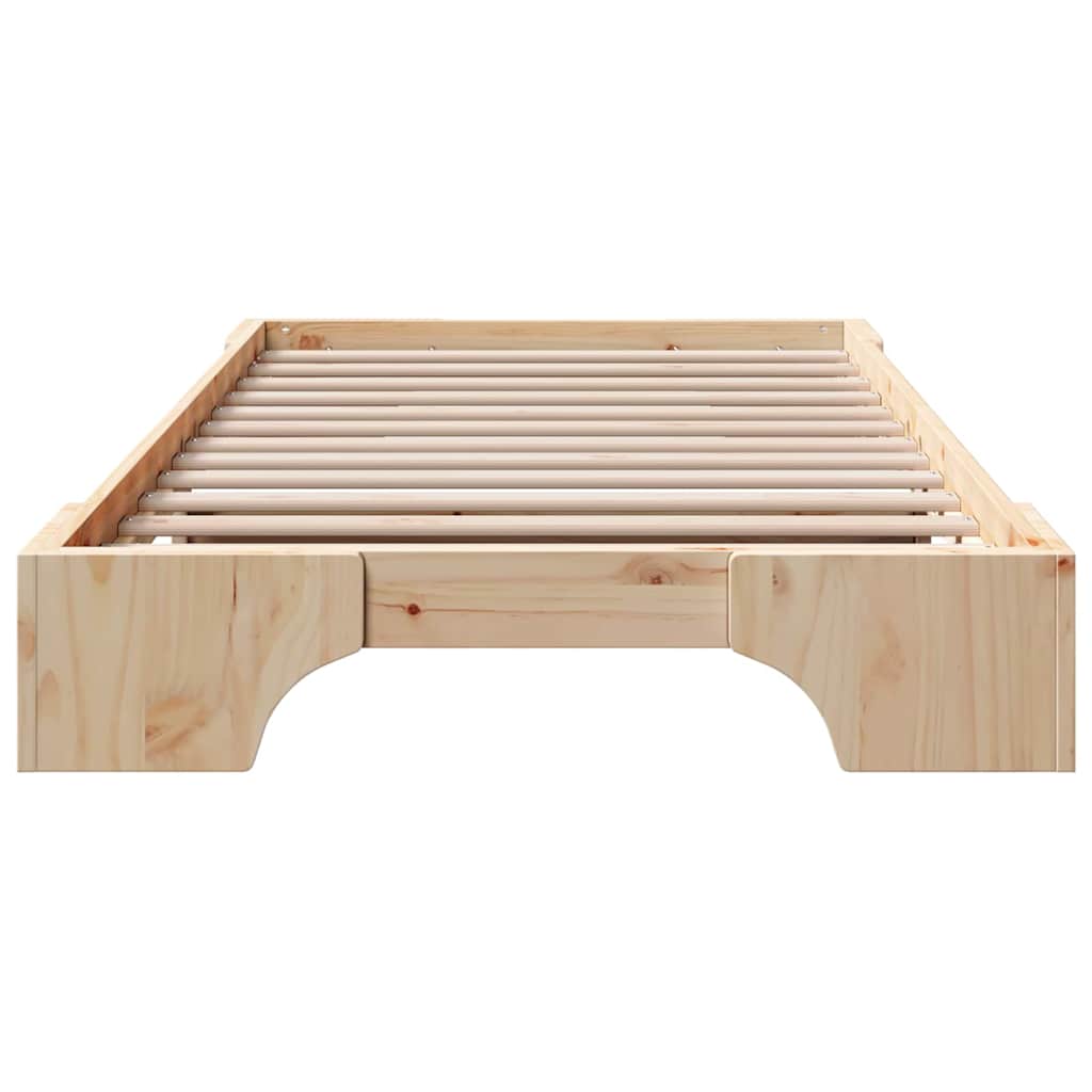 vidaXL Bed Frame Natural 75 x 190 cm Solid Pine Wood 5