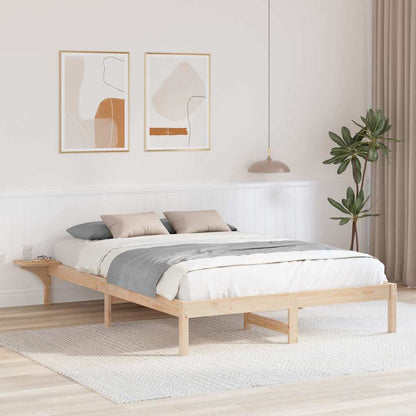vidaXL Bed Frame Natural Solid Pine Wood Length 200 cm Brown