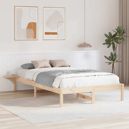 vidaXL Bed Frame Natural Solid Pine Wood Length 200 cm Brown