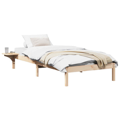 vidaXL Bed Frame Natural 90 x 190 cm Solid Pine Wood 2